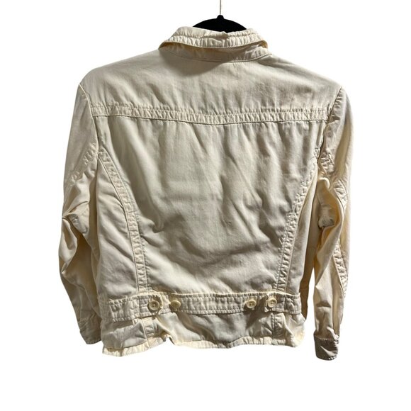 ✌️ 2/$40 Vintage Style Halogen Cream Button-Up Jacket With Collar & Pockets sz L - Picture 8 of 11